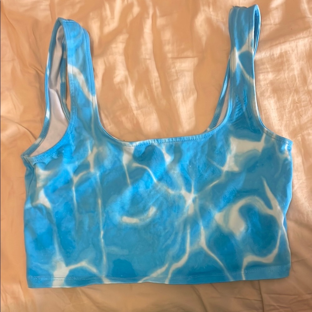 Blue and White Tie-Dye Crop Top and Navy 2 Pack